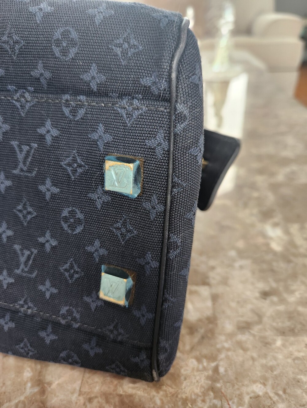 Louis Vuitton Navy Blue Monogram Lin Josephine Bag - Picture 13 of 13